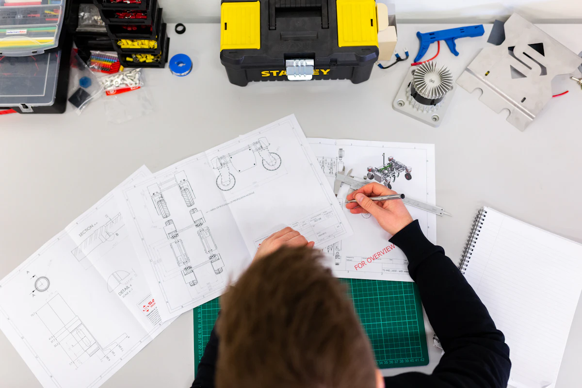 Industrial tools and technical planning materials